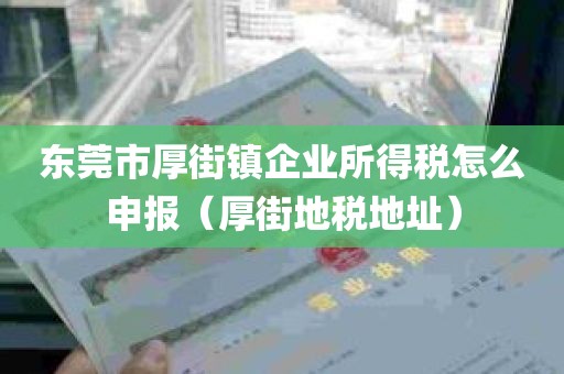 东莞市厚街镇企业所得税怎么申报（厚街地税地址）