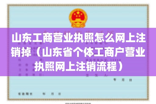 山东工商营业执照怎么网上注销掉（山东省个体工商户营业执照网上注销流程）