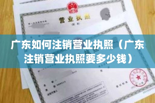 广东如何注销营业执照（广东注销营业执照要多少钱）
