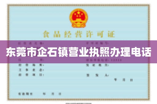 东莞市企石镇营业执照办理电话