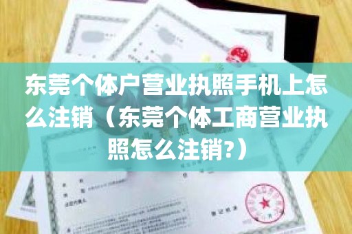 东莞个体户营业执照手机上怎么注销（东莞个体工商营业执照怎么注销?）