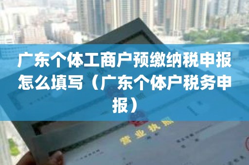 广东个体工商户预缴纳税申报怎么填写（广东个体户税务申报）