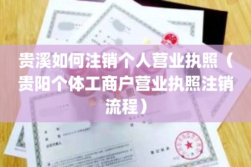 贵溪如何注销个人营业执照（贵阳个体工商户营业执照注销流程）
