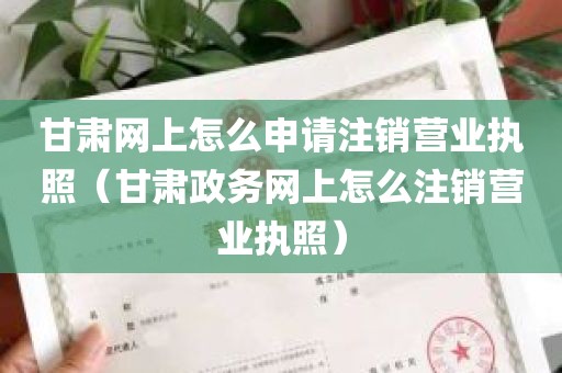 甘肃网上怎么申请注销营业执照（甘肃政务网上怎么注销营业执照）