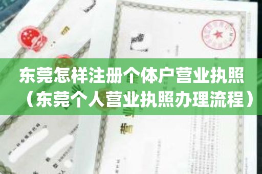 东莞怎样注册个体户营业执照（东莞个人营业执照办理流程）