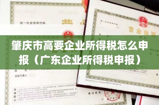 肇庆市高要企业所得税怎么申报（广东企业所得税申报）