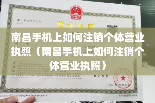 南昌手机上如何注销个体营业执照（南昌手机上如何注销个体营业执照）