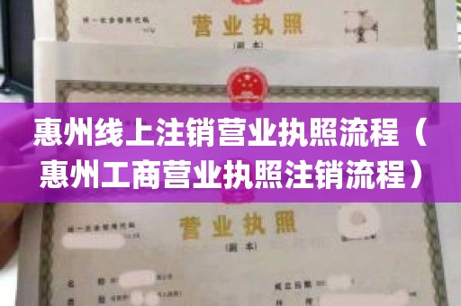 惠州线上注销营业执照流程（惠州工商营业执照注销流程）