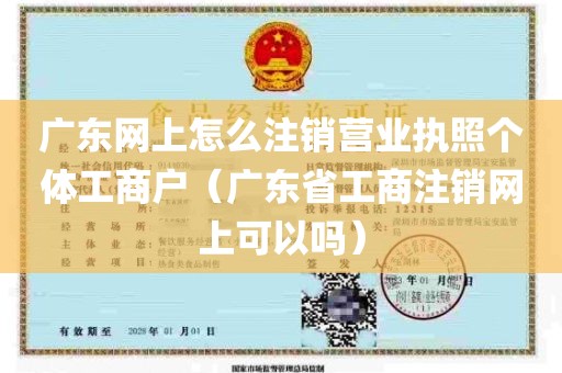 广东网上怎么注销营业执照个体工商户（广东省工商注销网上可以吗）