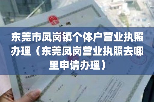 东莞市凤岗镇个体户营业执照办理（东莞凤岗营业执照去哪里申请办理）