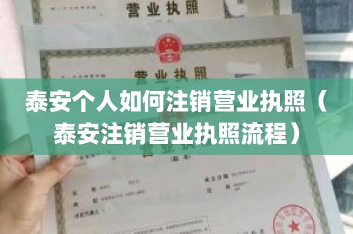 泰安个人如何注销营业执照（泰安注销营业执照流程）