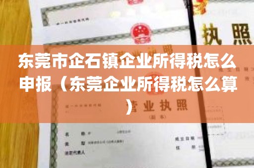 东莞市企石镇企业所得税怎么申报（东莞企业所得税怎么算）